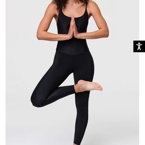 Onzie long leotard in black rib